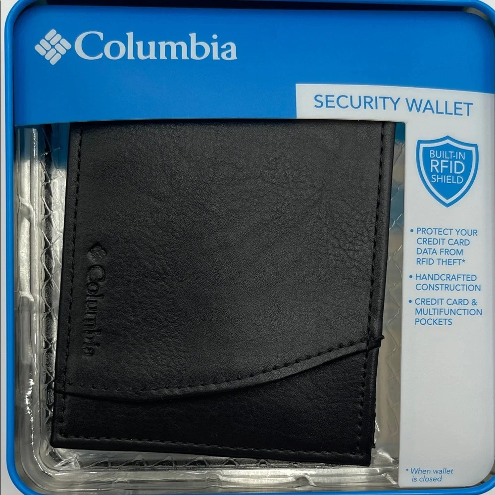 NWT Columbia Black RFID Security Wallet
